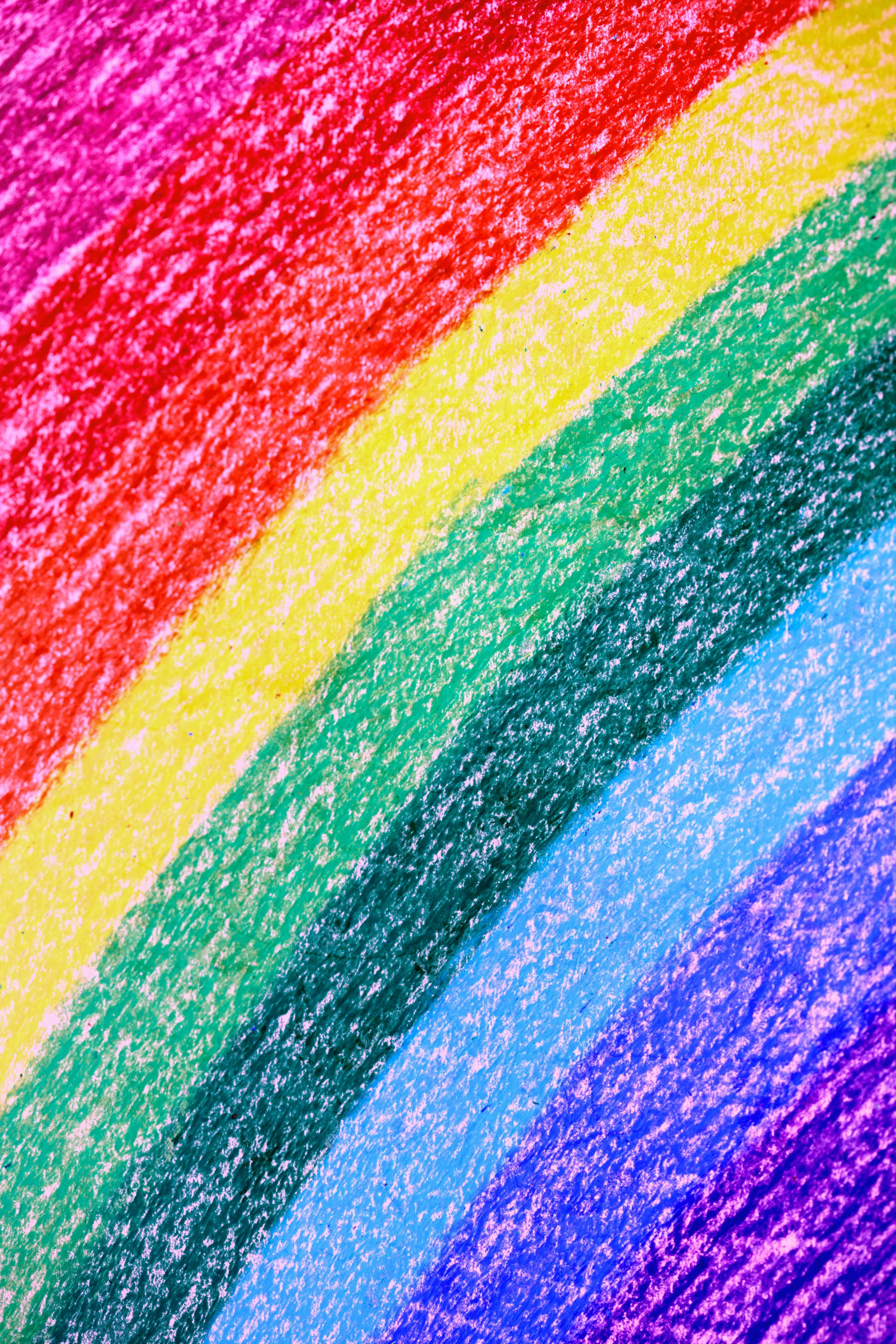 Vibrant rainbow crayon drawing showcasing colors and texture. Ideal for creative backgrounds. jigsaw puzzle
